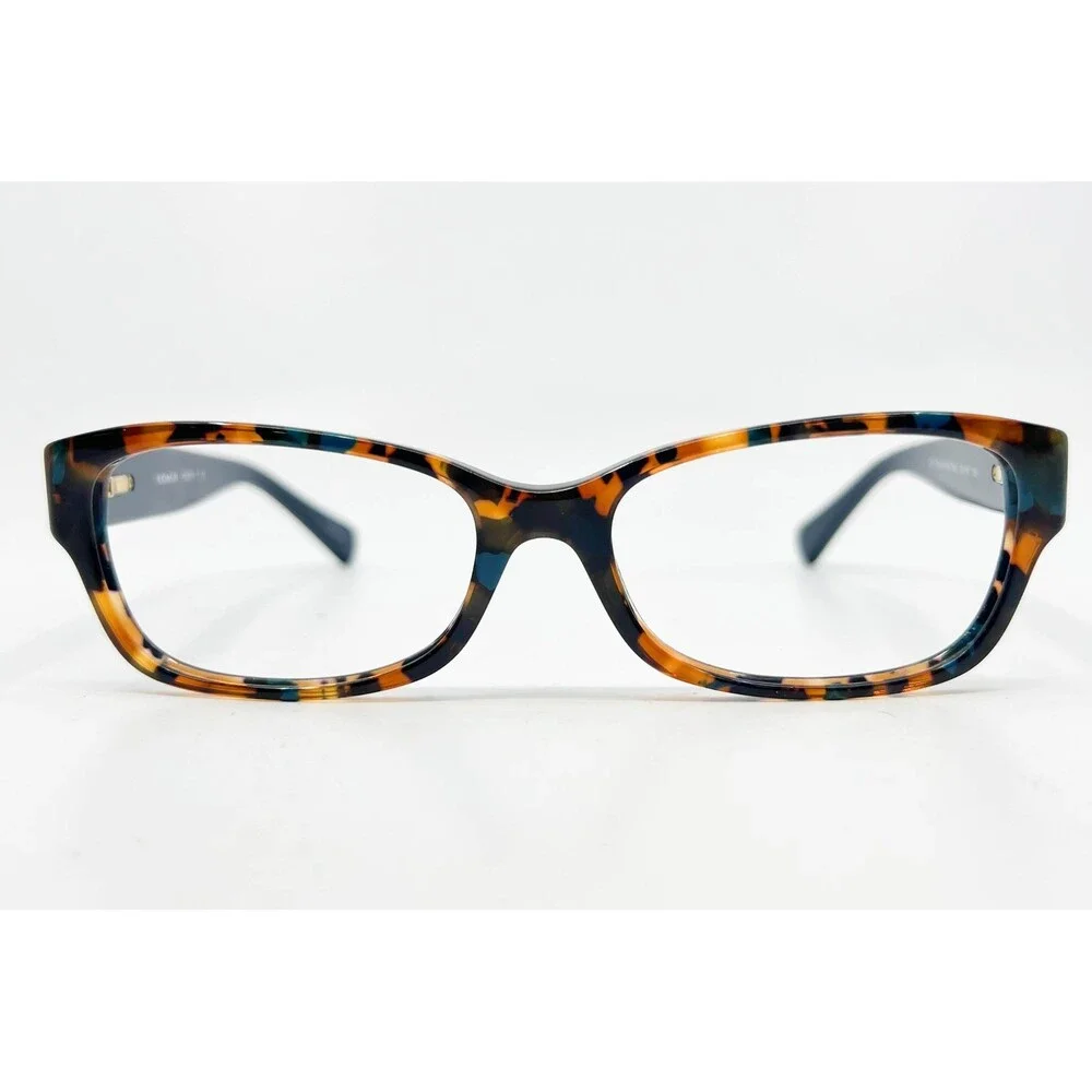 Coach Eyeglasses Women Teal Confetti Blue HC 6078 52 16 135 5337 Tortoise 52mm - Picture 2 of 7